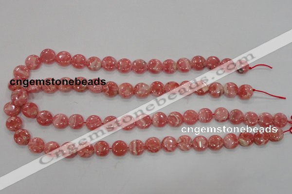 CRC106 15.5 inches 12mm flat round natural argentina rhodochrosite beads