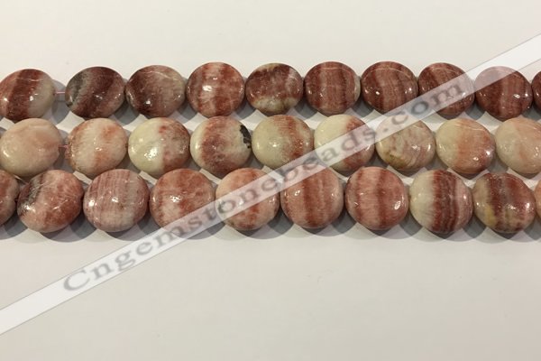 CRC1070 15.5 inches 20mm flat round rhodochrosite beads