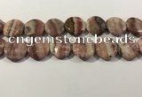 CRC1073 15.5 inches 25mm flat round rhodochrosite beads