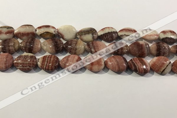 CRC1084 15.5 inches 15*20mm flat teardrop rhodochrosite beads