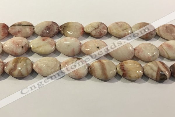 CRC1086 15.5 inches 18*25mm flat teardrop rhodochrosite beads