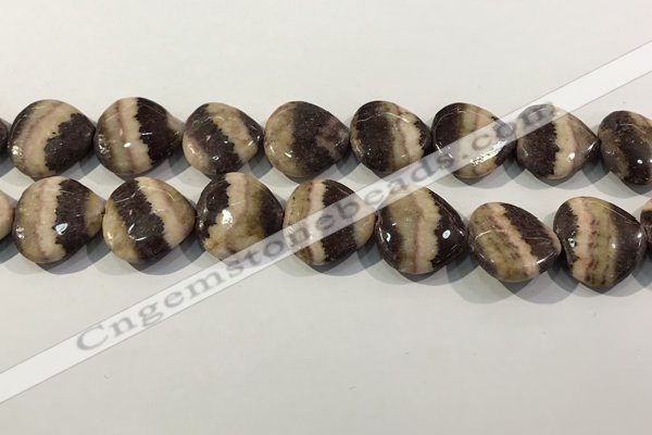 CRC1093 15.5 inches 25*25mm heart rhodochrosite beads wholesale