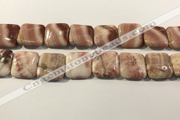 CRC1095 15.5 inches 25*25mm square rhodochrosite beads wholesale