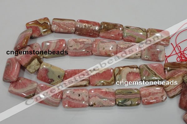 CRC111 15.5 inches 22*30mm rectangle natural argentina rhodochrosite beads