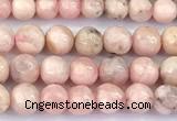 CRC1195 15 inches 4mm round rhodochrosite gemstone beads