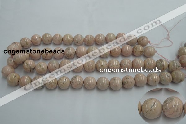 CRC155 15.5 inches 14mm round Argentina rhodochrosite beads