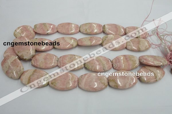 CRC157 15.5 inches 25*35mm flat drum Argentina rhodochrosite beads