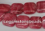 CRC28 15.5 inches 14*14mm square dyed rhodochrosite gemstone beads