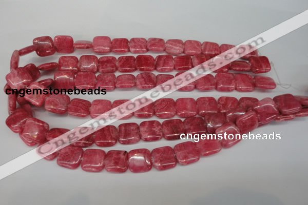 CRC28 15.5 inches 14*14mm square dyed rhodochrosite gemstone beads