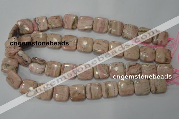 CRC303 15.5 inches 18*18mm square Peru rhodochrosite beads