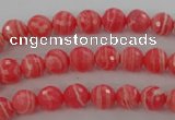 CRC402 15.5 inches 8mm faceted round synthetic rhodochrosite beads