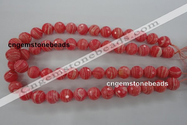 CRC404 15.5 inches 12mm faceted round synthetic rhodochrosite beads