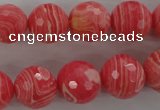 CRC405 15.5 inches 14mm faceted round synthetic rhodochrosite beads