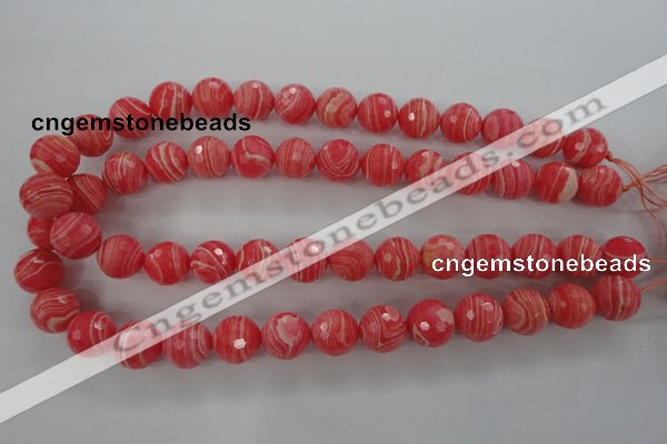 CRC405 15.5 inches 14mm faceted round synthetic rhodochrosite beads