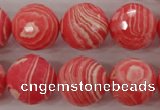 CRC406 15.5 inches 16mm faceted round synthetic rhodochrosite beads