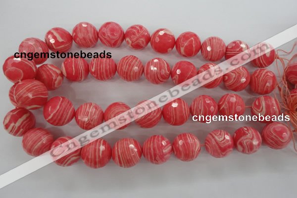 CRC408 15.5 inches 20mm faceted round synthetic rhodochrosite beads