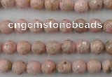 CRC451 15.5 inches 6mm faceted round Argentina rhodochrosite beads