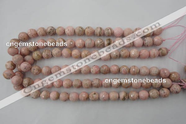 CRC451 15.5 inches 6mm faceted round Argentina rhodochrosite beads