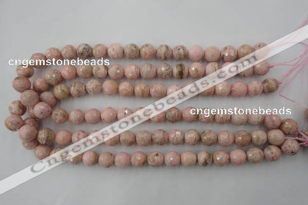 CRC452 15.5 inches 8mm faceted round Argentina rhodochrosite beads