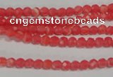 CRC510 15.5 inches 4mm faceted round synthetic rhodochrosite beads