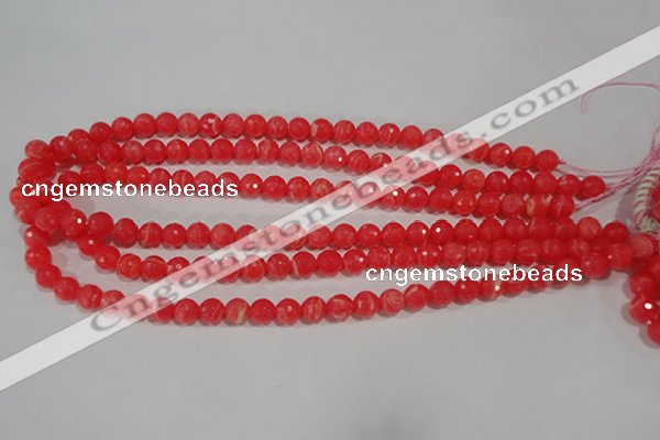 CRC512 15.5 inches 8mm faceted round synthetic rhodochrosite beads