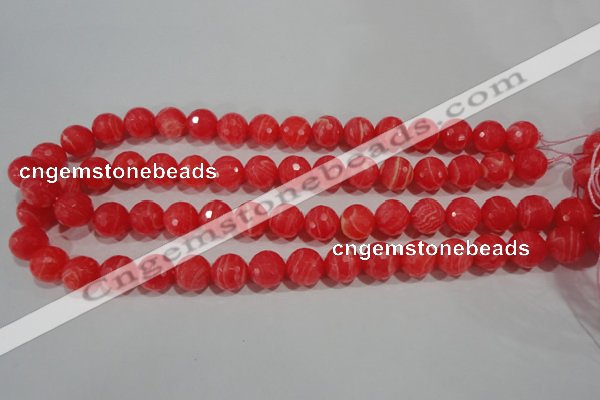 CRC514 15.5 inches 12mm faceted round synthetic rhodochrosite beads