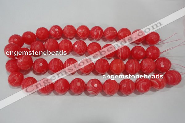 CRC517 15.5 inches 18mm faceted round synthetic rhodochrosite beads