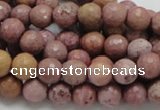 CRC58 15.5 inches 8mm faceted round rhodochrosite gemstone beads