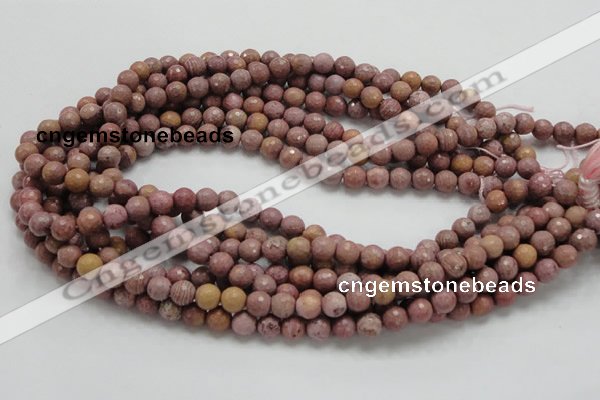 CRC58 15.5 inches 8mm faceted round rhodochrosite gemstone beads