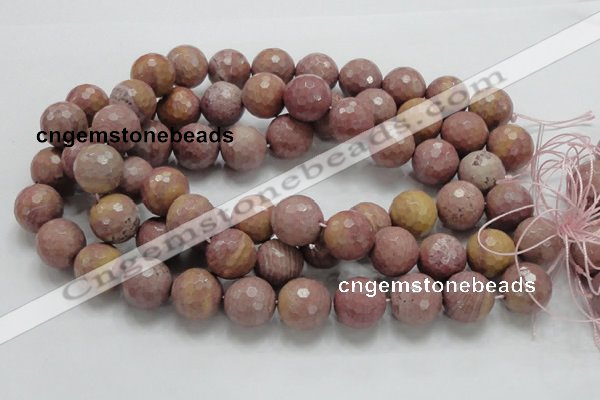 CRC63 15.5 inches 18mm faceted round rhodochrosite gemstone beads