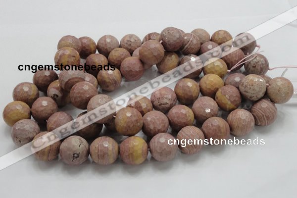 CRC64 15.5 inches 20mm faceted round rhodochrosite gemstone beads