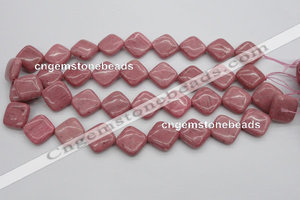 CRC685 15.5 inches 18*18mm diamond rhodochrosite beads wholesale