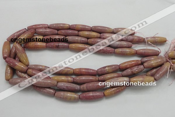 CRC69 15.5 inches 10*30mm rice rhodochrosite gemstone beads