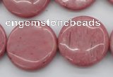 CRC694 15.5 inches 25mm flat round rhodochrosite beads wholesale