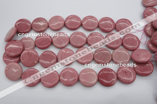 CRC694 15.5 inches 25mm flat round rhodochrosite beads wholesale