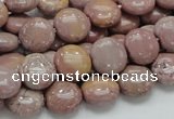 CRC72 15.5 inches 12mm flat round rhodochrosite gemstone beads