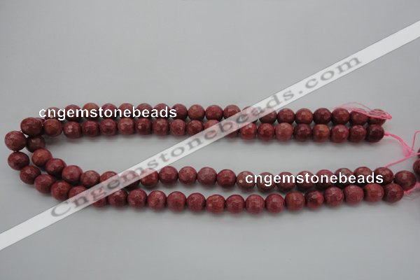 CRC802 15.5 inches 8mm faceted round Brazilian rhodochrosite beads