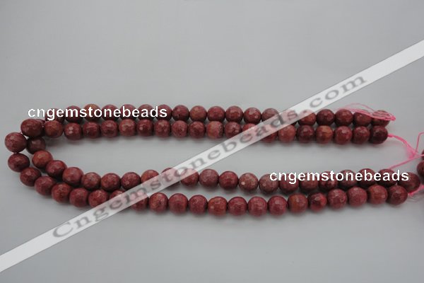 CRC803 15.5 inches 10mm faceted round Brazilian rhodochrosite beads