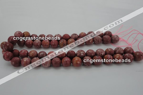 CRC804 15.5 inches 12mm faceted round Brazilian rhodochrosite beads