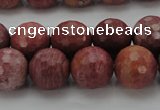 CRC805 15.5 inches 14mm faceted round Brazilian rhodochrosite beads