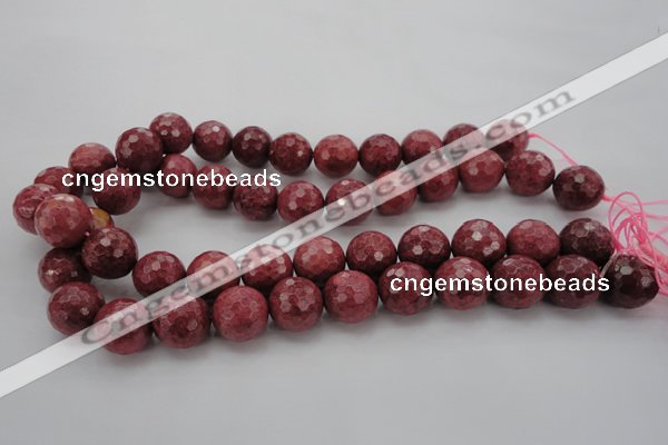 CRC806 15.5 inches 16mm faceted round Brazilian rhodochrosite beads