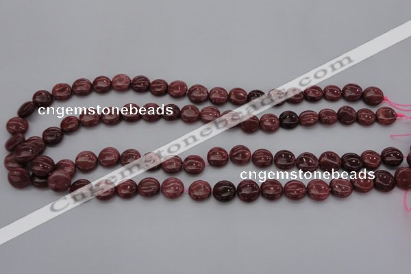 CRC813 15.5 inches 10mm flat round Brazilian rhodochrosite beads