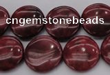 CRC817 15.5 inches 18mm flat round Brazilian rhodochrosite beads