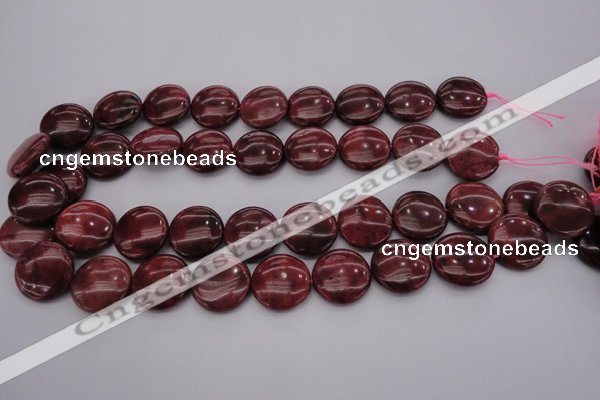 CRC817 15.5 inches 18mm flat round Brazilian rhodochrosite beads