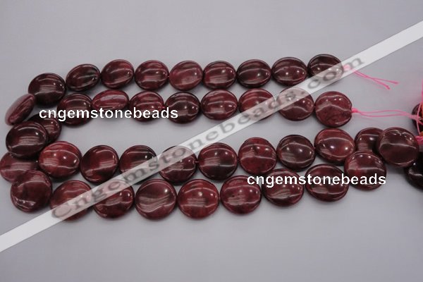 CRC818 15.5 inches 20mm flat round Brazilian rhodochrosite beads