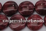 CRC819 15.5 inches 25mm flat round Brazilian rhodochrosite beads