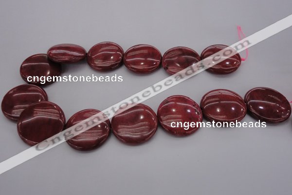 CRC820 15.5 inches 30mm flat round Brazilian rhodochrosite beads