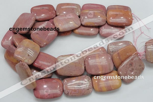 CRC84 15.5 inches 30*40mm rectangle rhodochrosite gemstone beads