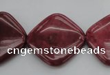 CRC842 15.5 inches 25*25mm diamond Brazilian rhodochrosite beads