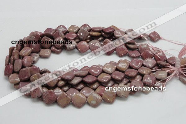 CRC85 15.5 inches 13*13mm diamond rhodochrosite gemstone beads